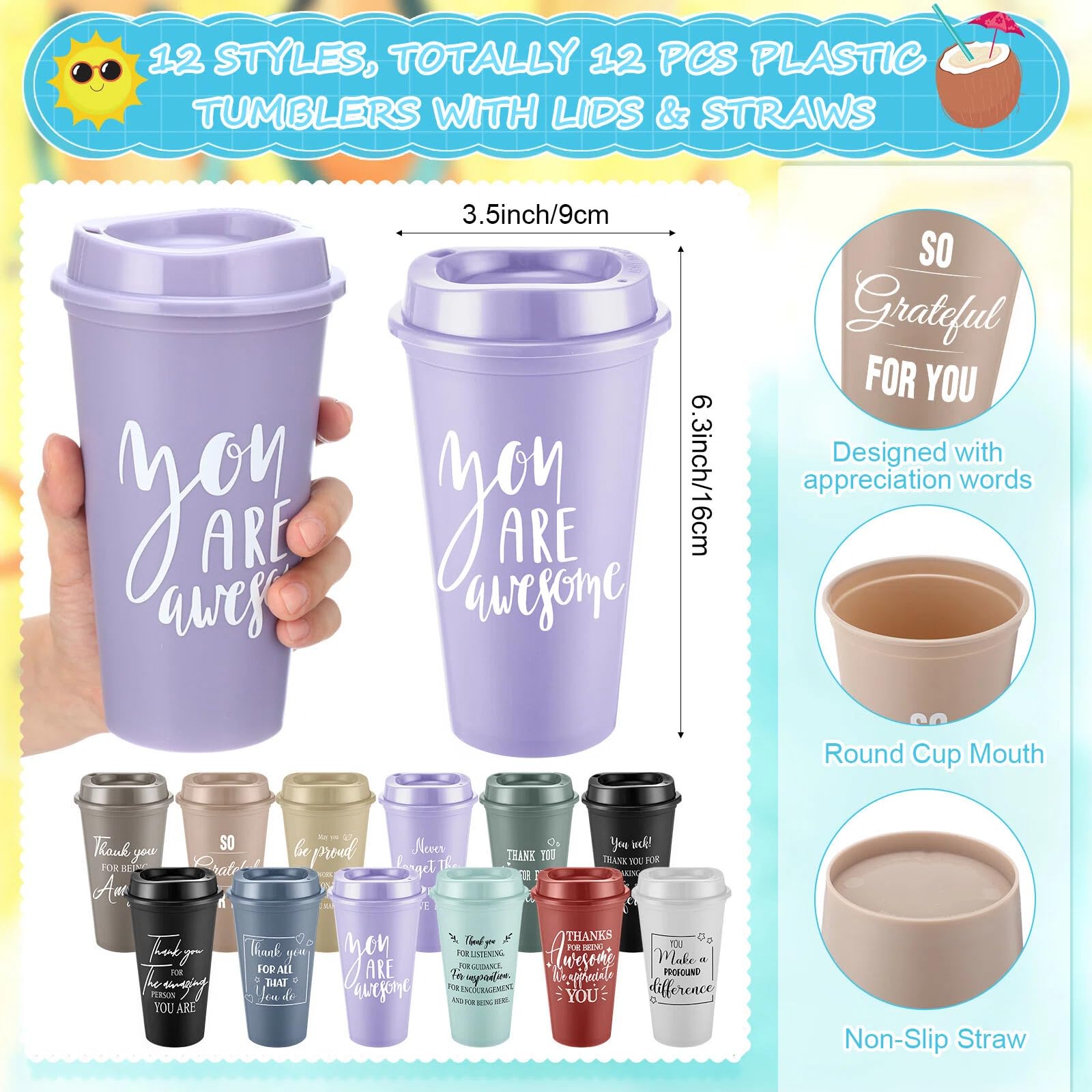 LemonRoad 36 Pcs Employee Appreciation Gifts Bulk,Administrative Professional Day Gifts Set with 16 oz Tumbler Cups,Notebooks & Pens,Thank You Teacher Nurse Staff Coworker Team Gift (Modern,Morandi)