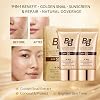2PCS BB Cream SPF 50 Face Moisturiser,BB Cream Light & Medium,BB Cre/am Light SPF 50+ Gold Snail Sunscreen,Tinted SPF & Brightening Foundation,Lig/ht for All Skin Types,Full-Coverage(Natural Color)