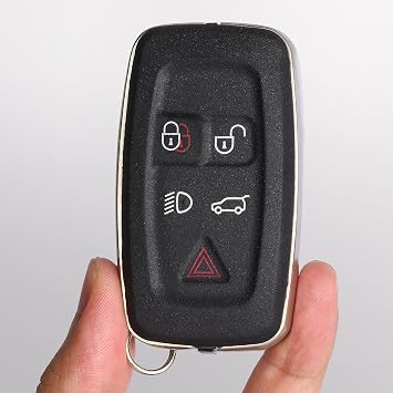 Beefunny 2 Pack Key Shell Case Replacement for Land Rover LR2 LR4 Discovery 2010 2011 2012 2013 2014 2015 Range Rover Evoque Sport Key fob Shell 5 Buttons