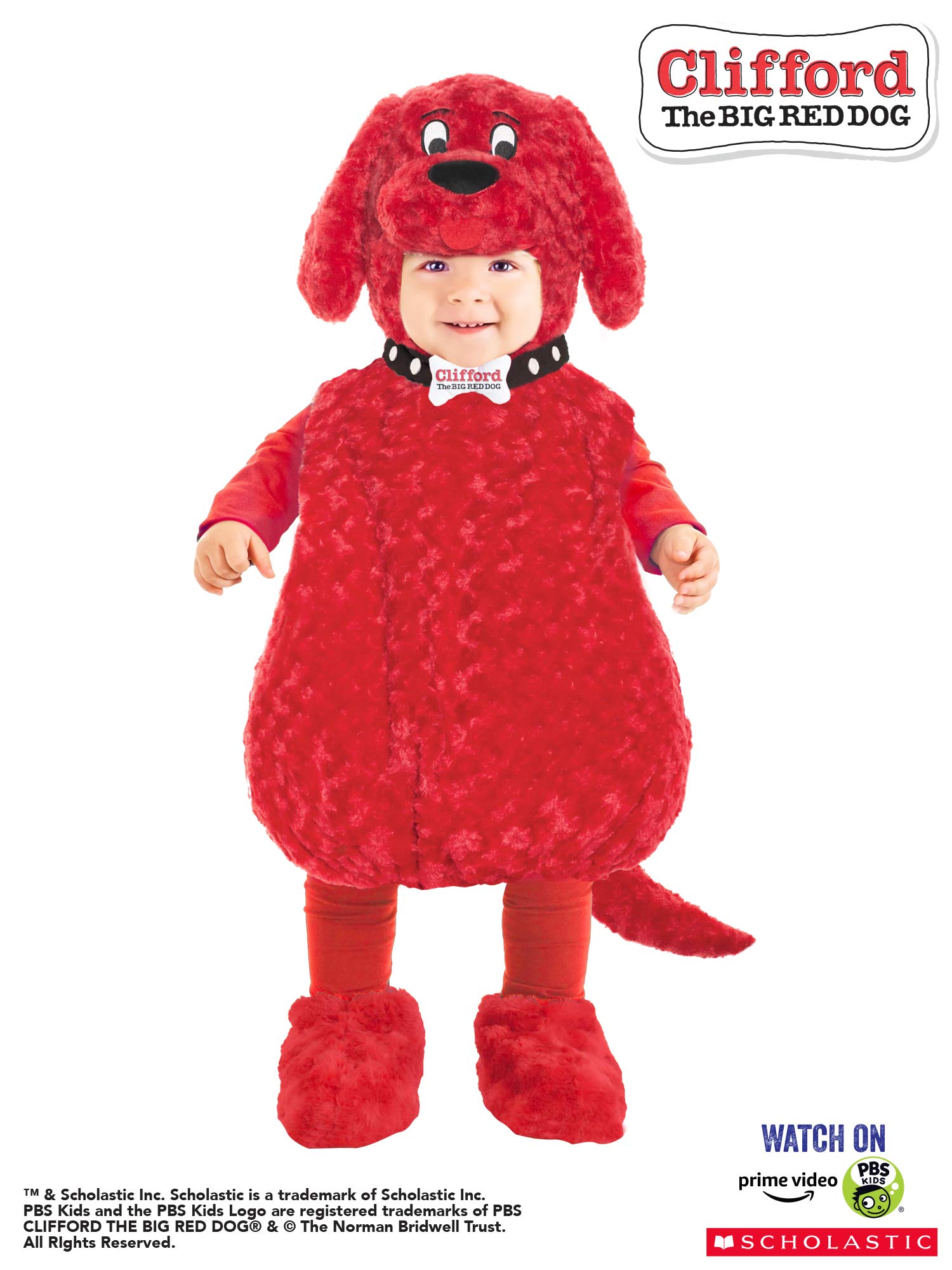 Underwraps Toddler's Clifford The Big Red Dog Costume Belly Babies, Medium