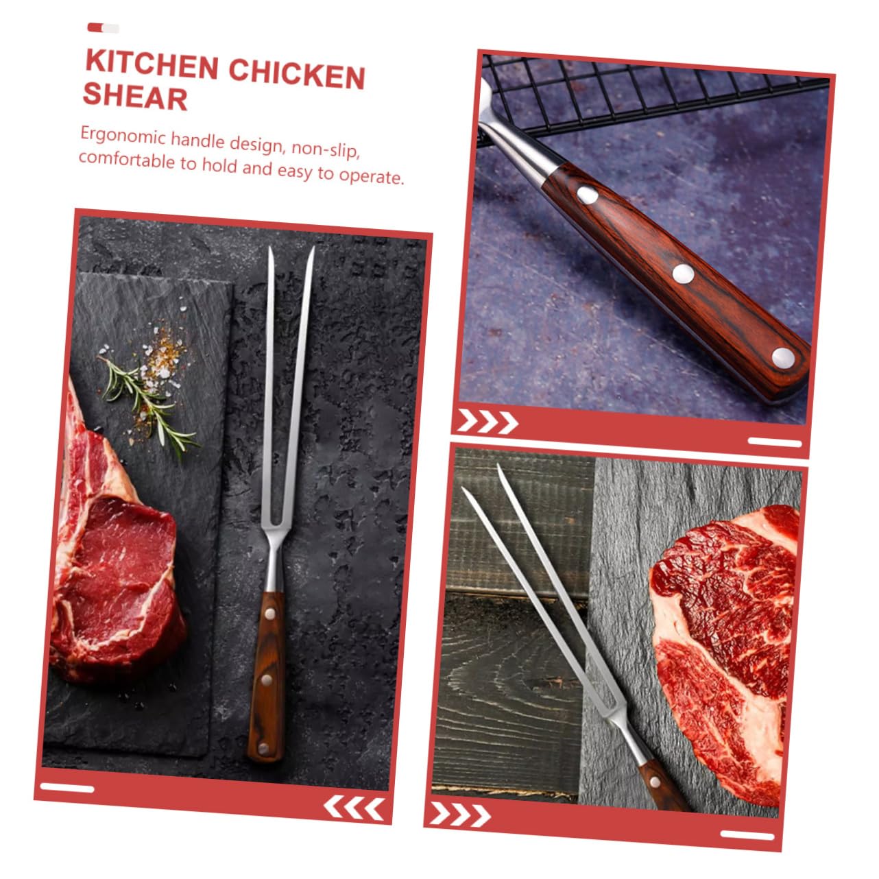 Abaodam Forchetta Per Forchetta Per Barbecue Kit Forchette Per Carne Utensili Per Barbecue Trinciapollo Accessori Per Facile Da Pulire Adatto Alimenti