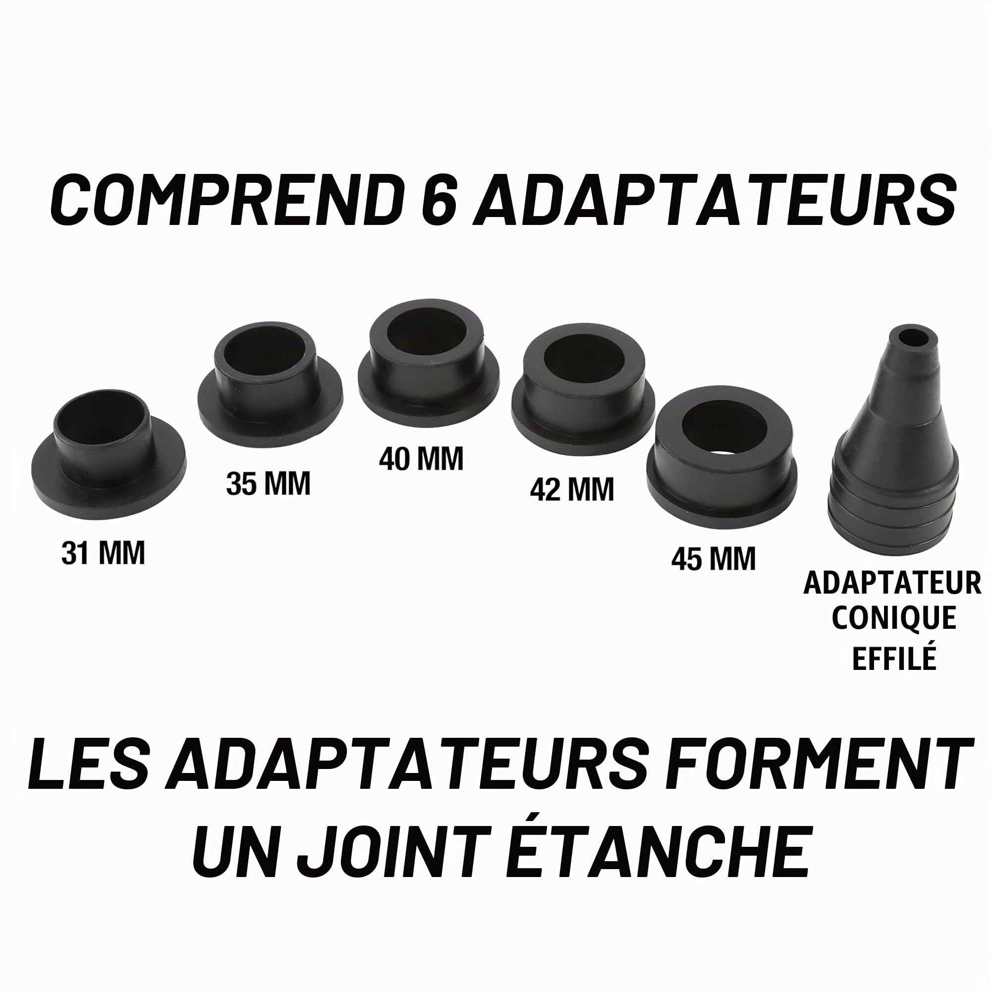 OEMTOOLS 24444 Kit de Remplissage de système de Refroidissement, 5 adaptateurs, élimine l'air piégé, Teste Les conduites de Chauffage et de Chauffage pour Les fuites, Outil de Remplissage sous Vide,