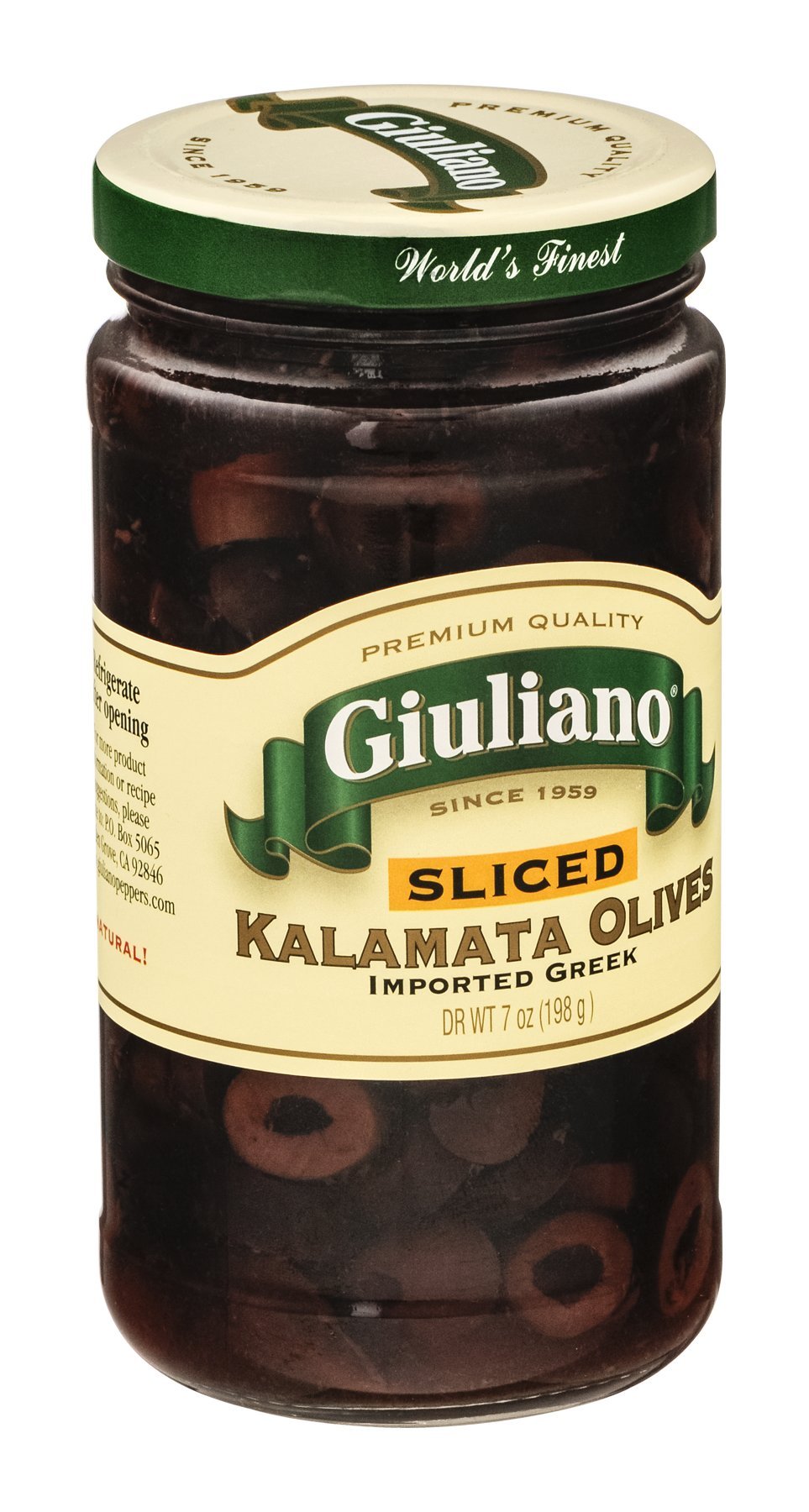 Giulianos Sliced Kalamata Olive 7 Ounces (Case of 6)
