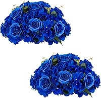 Vista 22 de Bolas de flores de rosas rojas para centros de mesa: 6 piezas de centros de mesa de flores de diámetro de 11.8 pulgadas para mesas en decoración