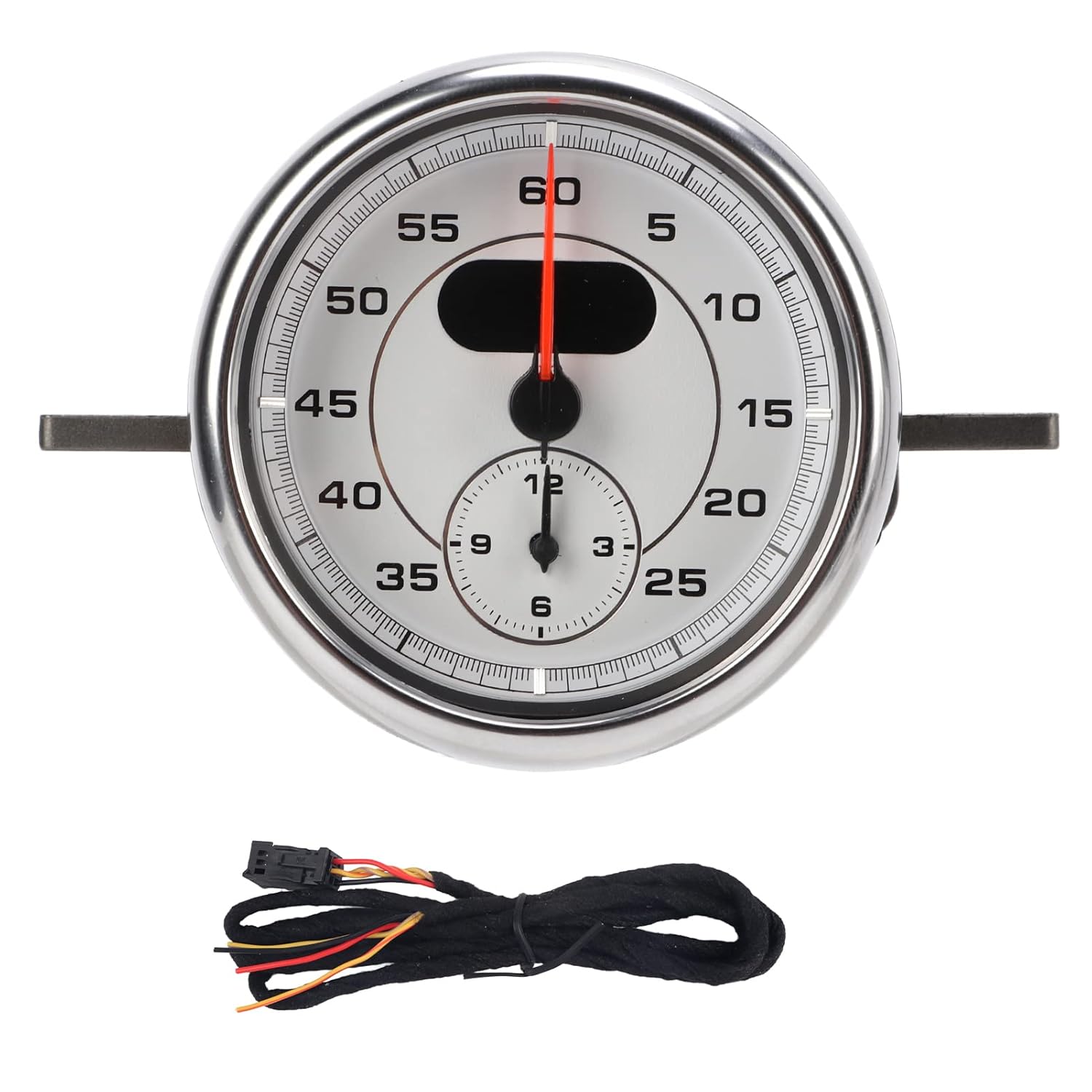 ABS Dashboard Gauge Clock Car Interior Accessory Replacement for 718 911 Dashboard Gauge ClockDashboard Lap TimerCar Dashboard StopwatchCar Meter (White)