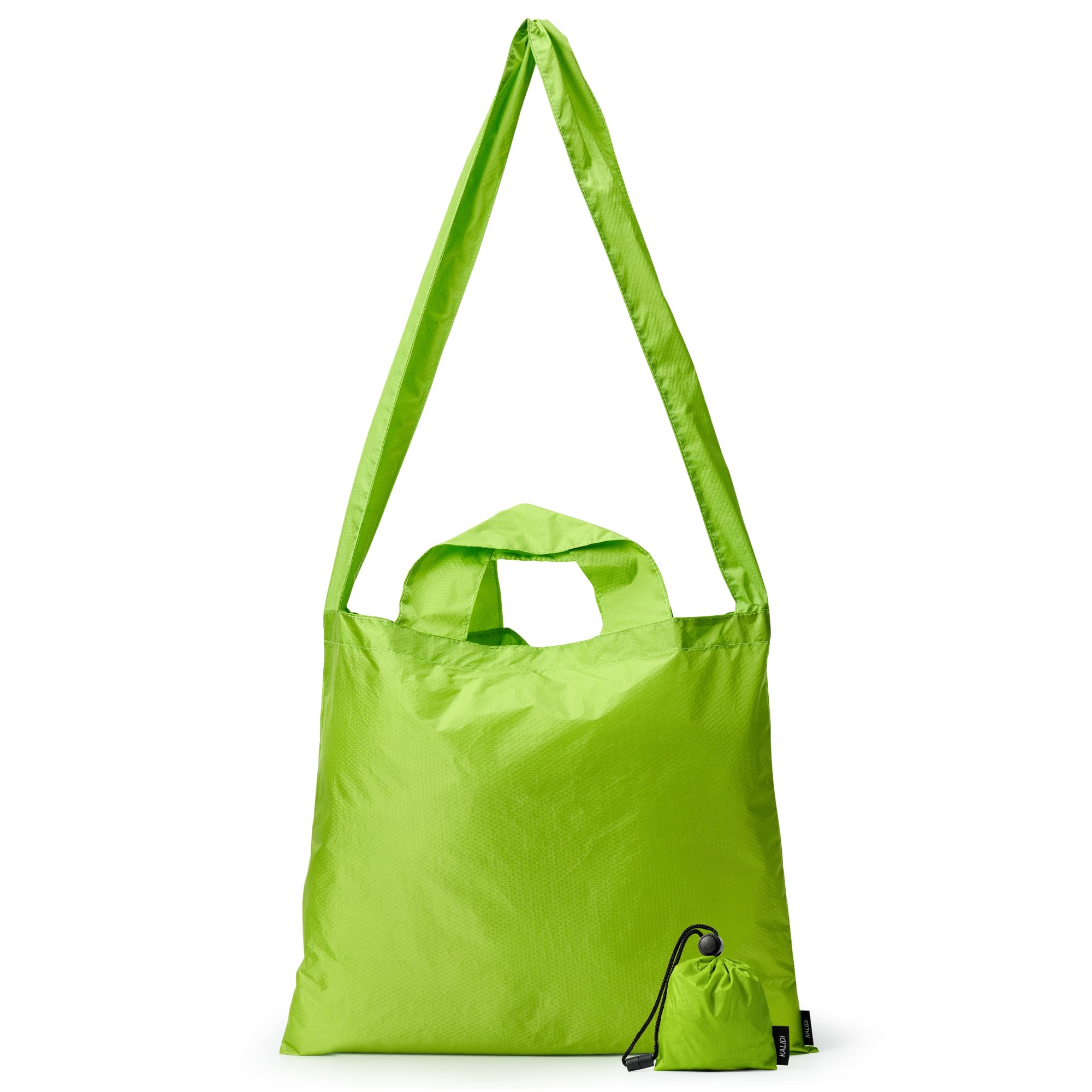 KALIDI Compact Tote Shopping bag Lightweight Foldable Tiny Reusable Grocery Shoulder Bag Crossbody