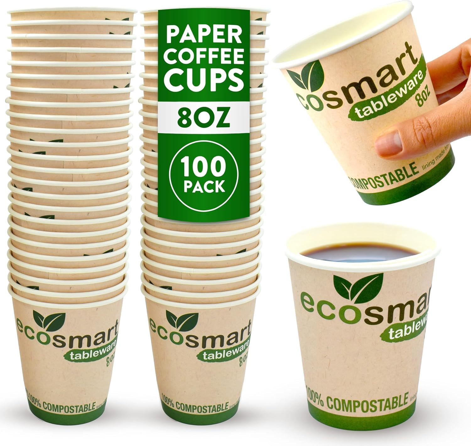 Gobelets en papier volila empilables contre le désordre, tasses jetables 200ml