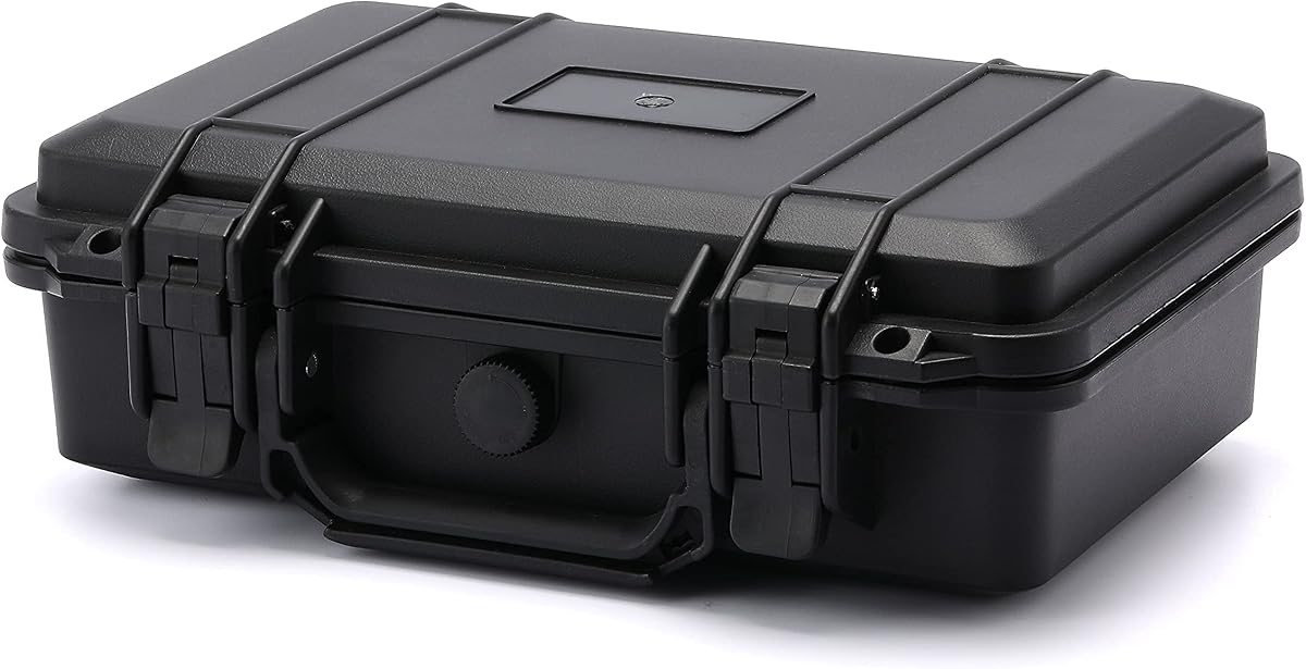 Mayouko Caja de herramientas portátil con esponja a prueba de golpes, grado impermeable IP67, estuche rígido impermeable con inserto de espuma, estuche de transporte a prueba de golpes, caja a prueba de explosiones, 11.6"L×8.3"W×3.9"H
