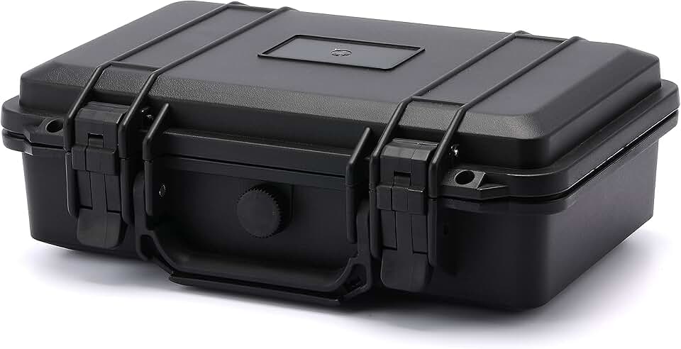 Mayouko Portable Tool Box with Shock- Proof Sponge, Water Proof Grade IP67, Waterproof Hard Case with Foam Insert, Shockproof Carrying Case, Explosion Proof Box, 11.6"L×8.3"W×3.9"H