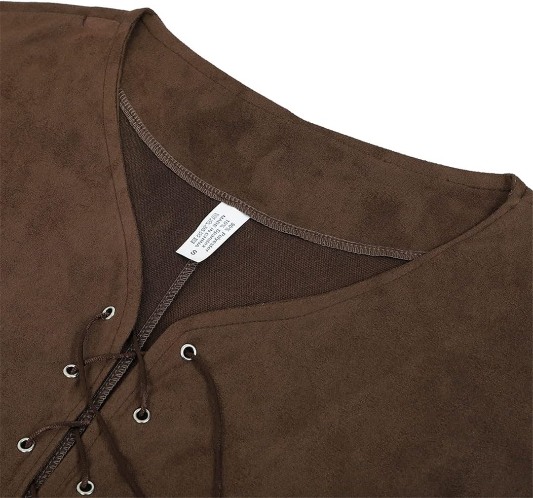 Kranchungel Pirate Vest Mens Costume: Renaissance Costume Men Medieval Viking Gothic Steampunk Vest Outfit for Themed Parties - Image 3