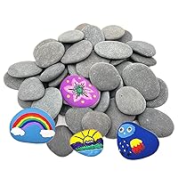 Vista 1 de 100 rocas a granel para pintar, rocas de río, rocas planas y lisas para manualidades, decoración, rocas medianas y pequeñas para pintar, 1.5 a 3