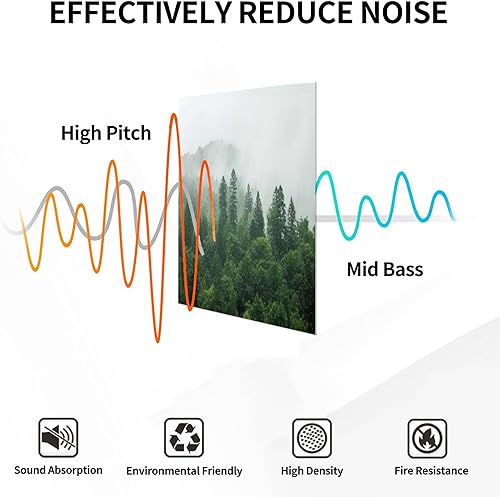 Miniatura 5 de Paneles acústicos artísticos, árboles verdes saludables, un bosque, abeto, abeto, pino, abeto, abeto, hasta acústico, panel de pared insonorizado