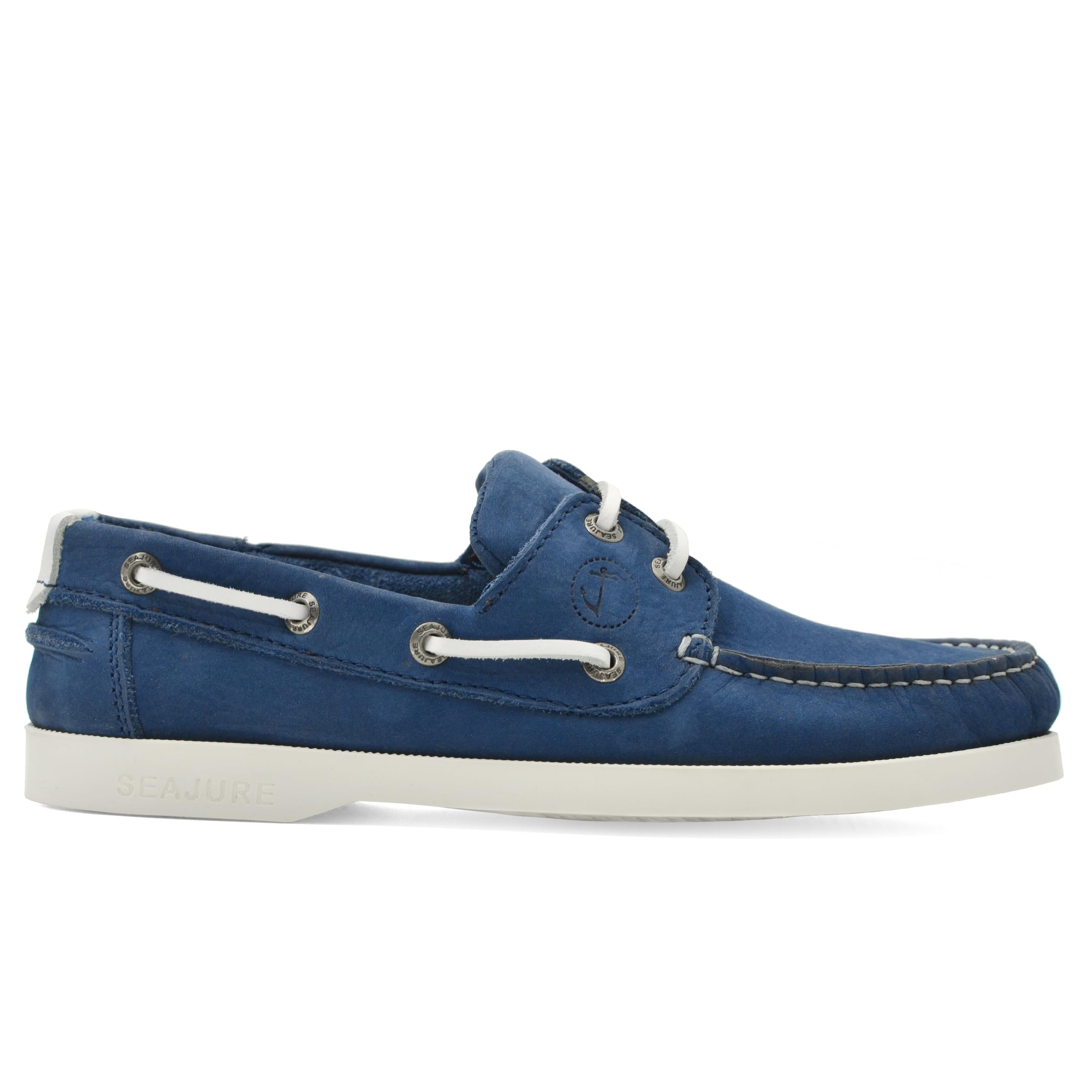 Seajure Damen Bootsschuhe Sotavento Blau und Weiß Nubukleder