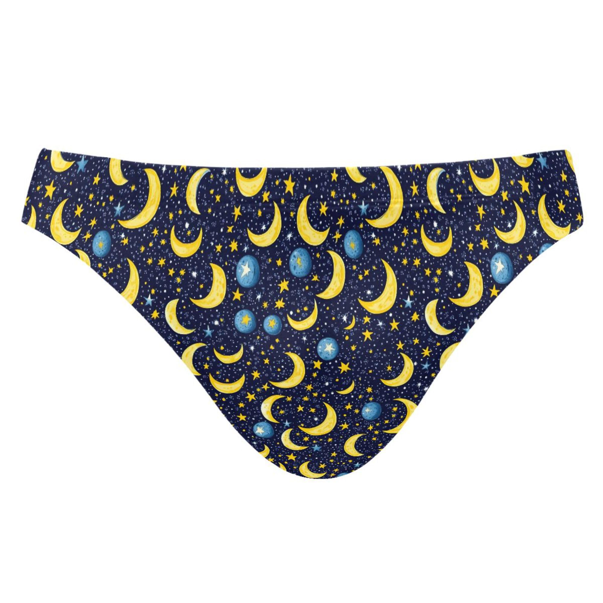 S Husky Yellow Blue Moons Swim Briefs for Men Bikini Swimwear Boys Short XXL B0403927