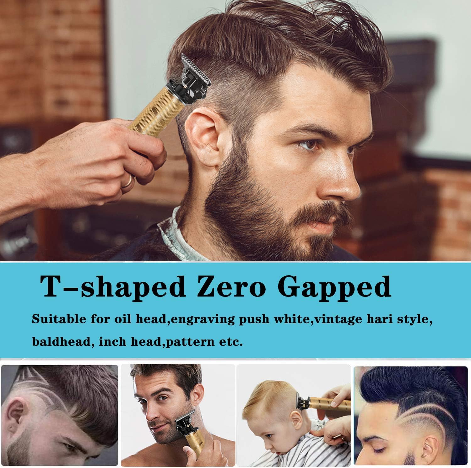 Hair Clippers For Men, Professional Cordless Beard Trimmer,Ornate Clippers For Hair Cutting Beard Grooming Kit Hair Trimmer For Men, Beard Kit Rechargeable, Gold