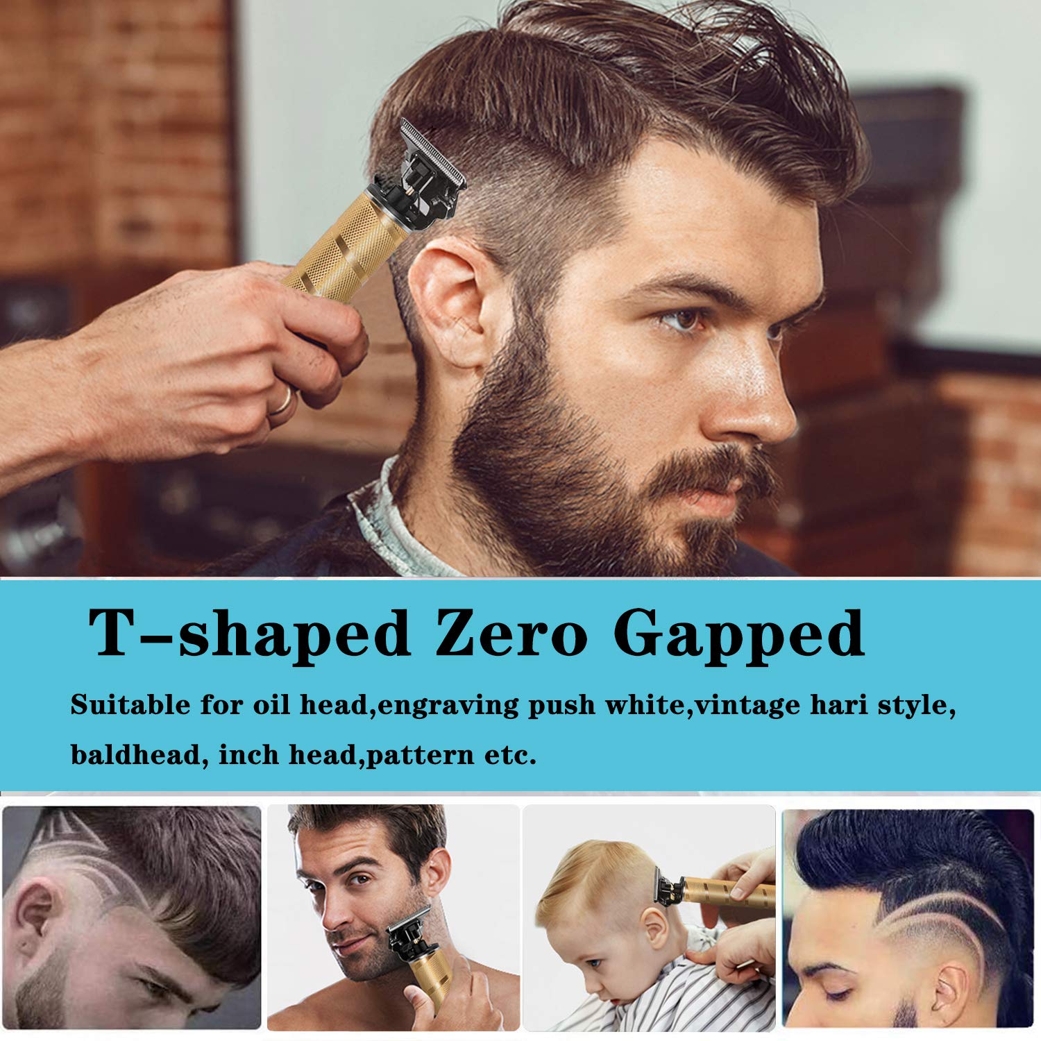 Hair Clippers For Men, Professional Cordless Beard Trimmer,Ornate Clippers For Hair Cutting Beard Grooming Kit Hair Trimmer For Men, Beard Kit Rechargeable, Gold : Beauty & Personal Care