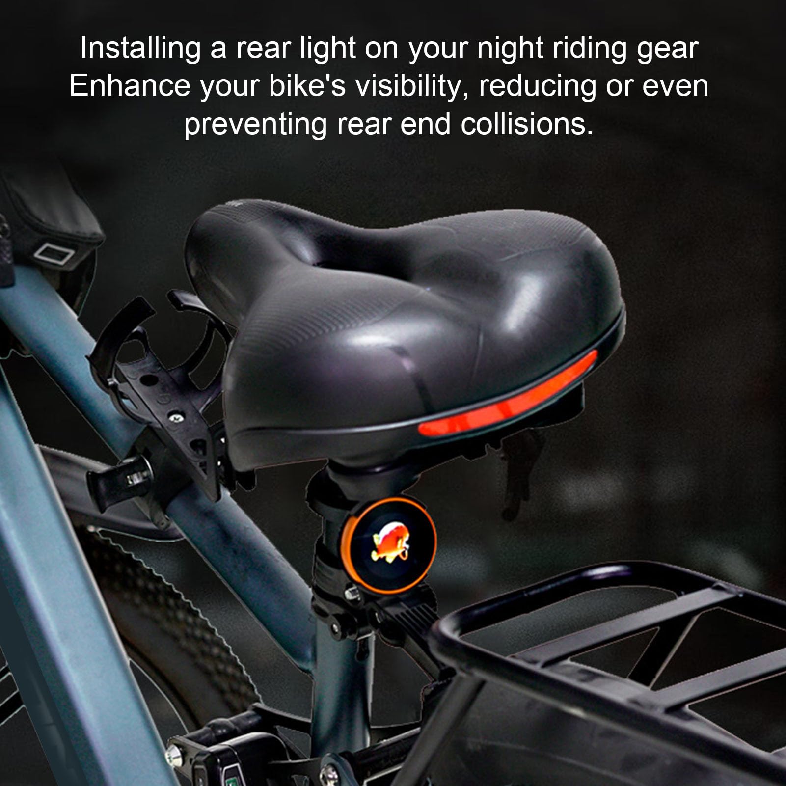 Luz Trasera de Bicicleta con Pantalla HD de 1,9 Pulgadas para Conducción Nocturna, Luces de Bicicleta con Control Táctil, Soporte GIF Conexión Inalámbrica Luces Traseras de