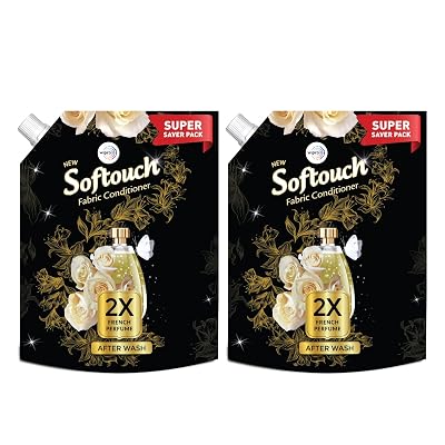 SofTouch 2X French Perfume Fabric Conditioner 2 Litres, Liquid (Pack of 2),Fresh