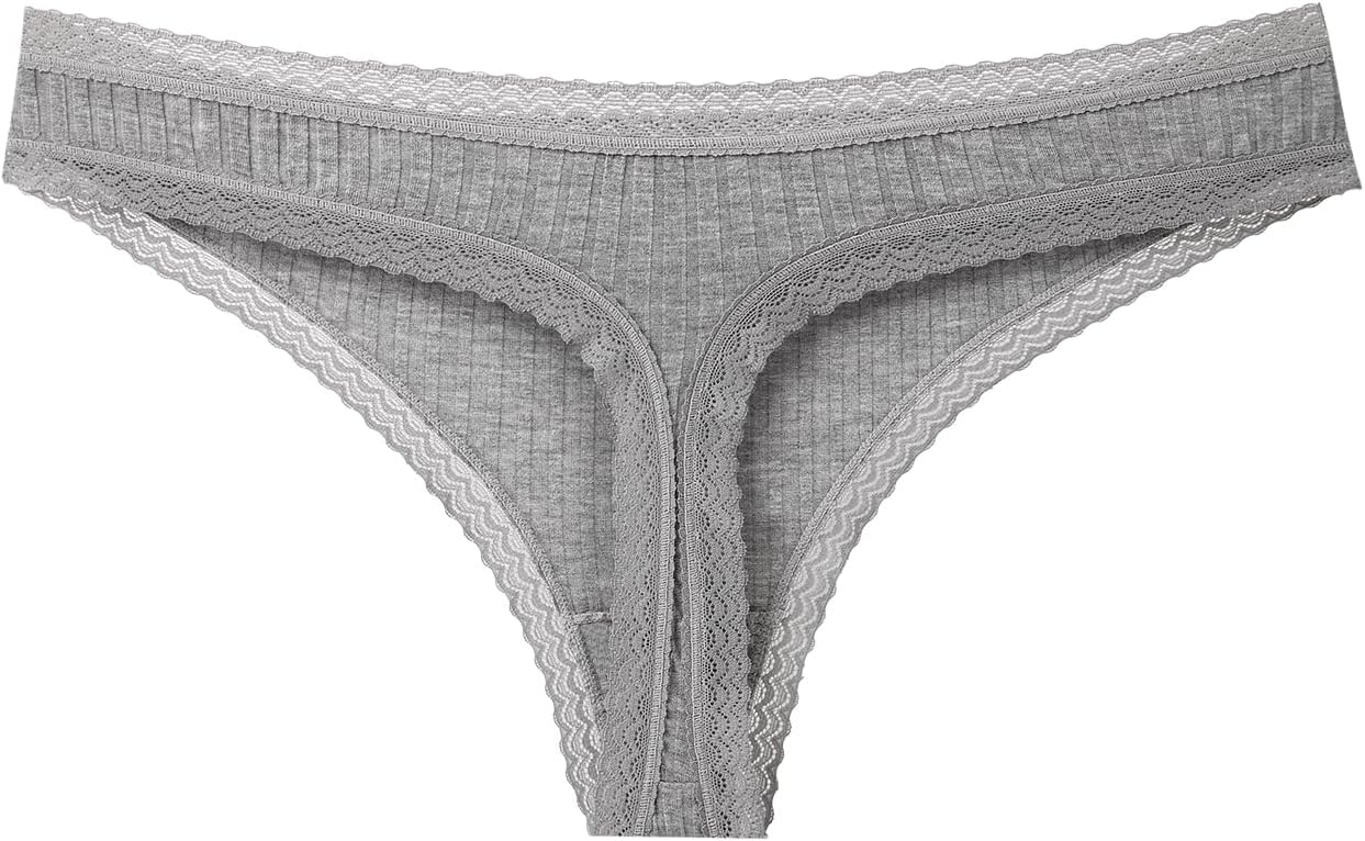KNITLORD Super Soft Women's Thongs Lace Underwear Breathable Viscose Panties Sexy No Show Undies 5 Pack - Image 7