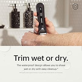 MANSCAPED The Lawn Mower 3.0 Plus Groin & Body Hair Trimmer - Updated SkinSafe Trimmer Blade, Waterproof Wet/Dry Groomer, USB-C Rechargeable, Mens Wireless Ball Shaver, Tuxedo Black
