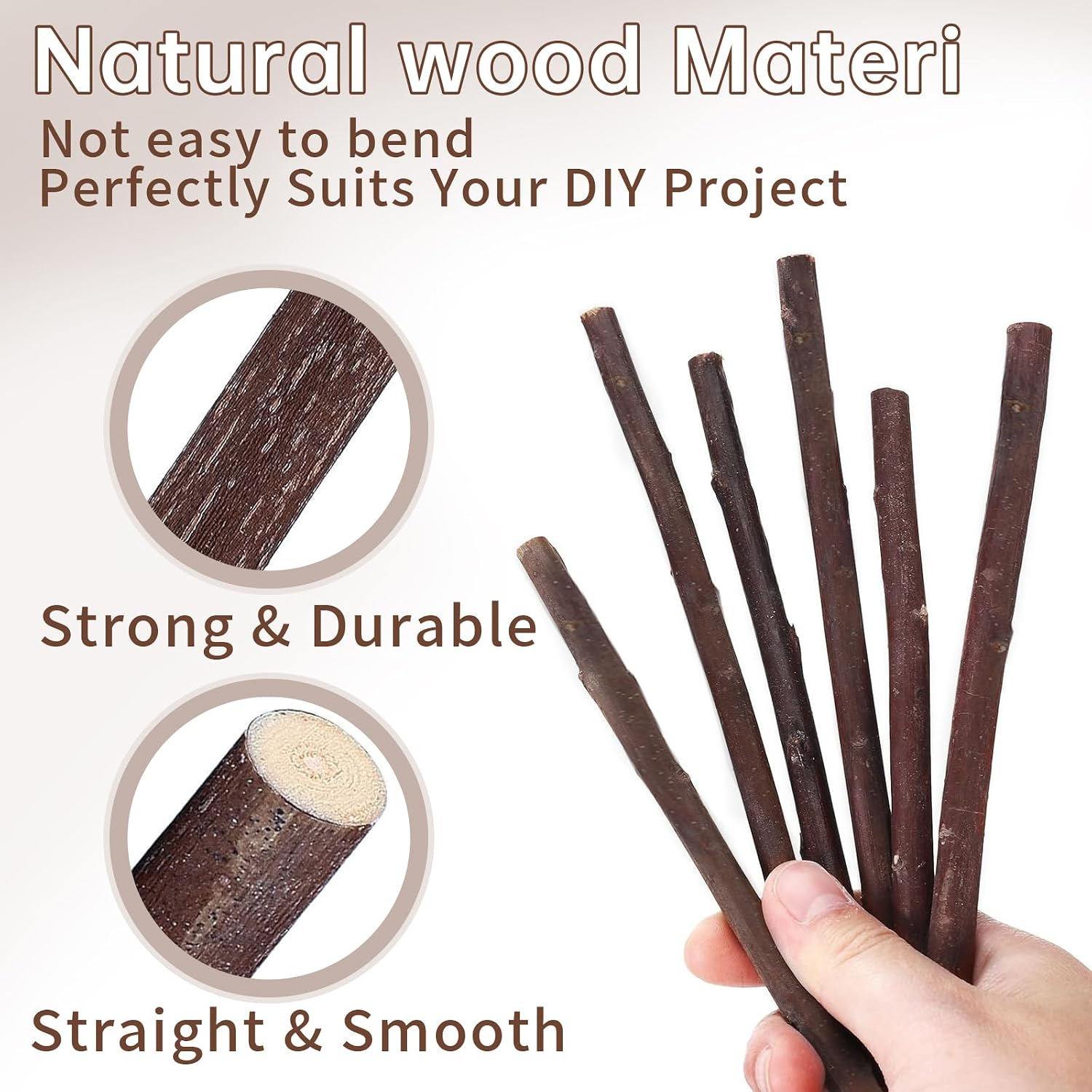 Wood Sticks for Crafts, 50Pcs Wooden Twigs for Crafts Wood Branch Twigs Birch Branches for Decoration, DIY Crafts Photo Props, Festival Decoration
