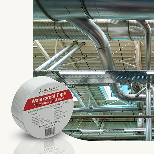 Miniatura 4 de Cinta multiusos de butilo de aluminio plateado impermeable  Lámina profesional de alta resistencia al calor plateada para sellar, parchear y reparar