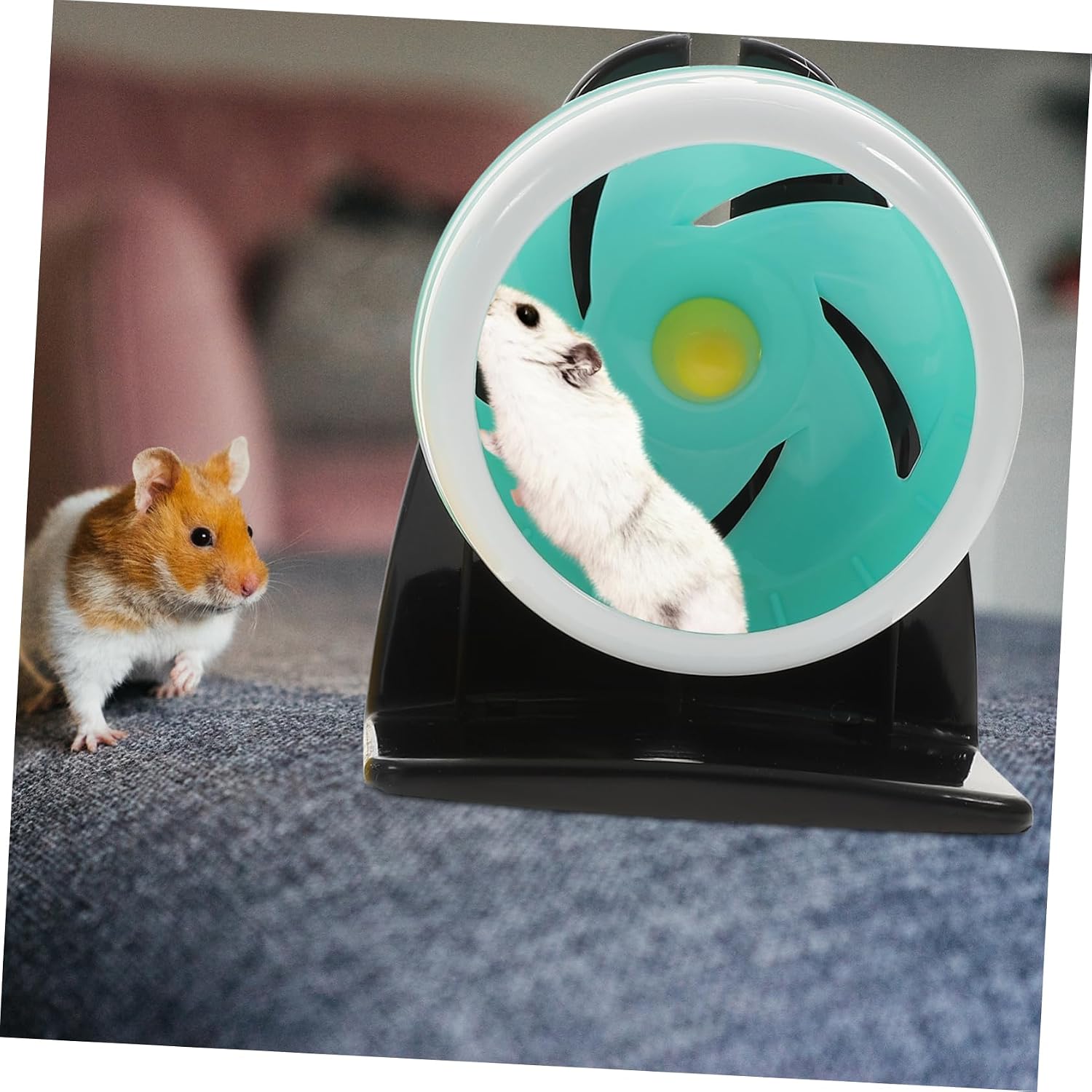 Plastic Hamster Exercise Wheel Silent Running Wheel for Animals Pet Accessory for Hamsters Squirrels and Hedgehogs Durable Plastic Design for Active Play Random Color