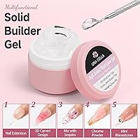 Vista 4 de UNA GELLA Gel constructor para uñas 1.2 fl oz 3D moldeado arte de uñas gel para esculpir uñas gel duro no pegajoso pegamento de uñas sólido U V/LED