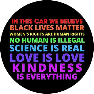 in This Car We Believe Magnet, Spread Kindness Diversity and Inclusivity Magnetic Decals for Cars, Inspirational Equality Quotes, 5.5 Inches (Kindness is Everything)