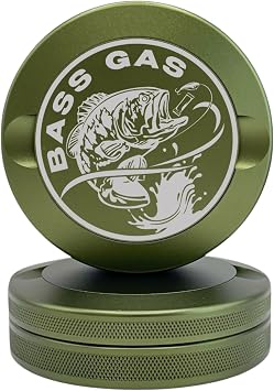 Bass Gas | Metal Container for Zyn, Premium Aluminum Can & Rugged Pouch Holder | Extra Capacity, Knurled Grip & Used Pouch Storage | EDC Military Green