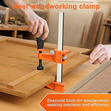 Medium-Duty Wood Clamps Sets, 4 Pack Bar Clamps 6-inch, 300 lbs Capacity 2.5 Throat, Quick Grip Sliding Trigger F Clamps for Woodworking/Metalworking