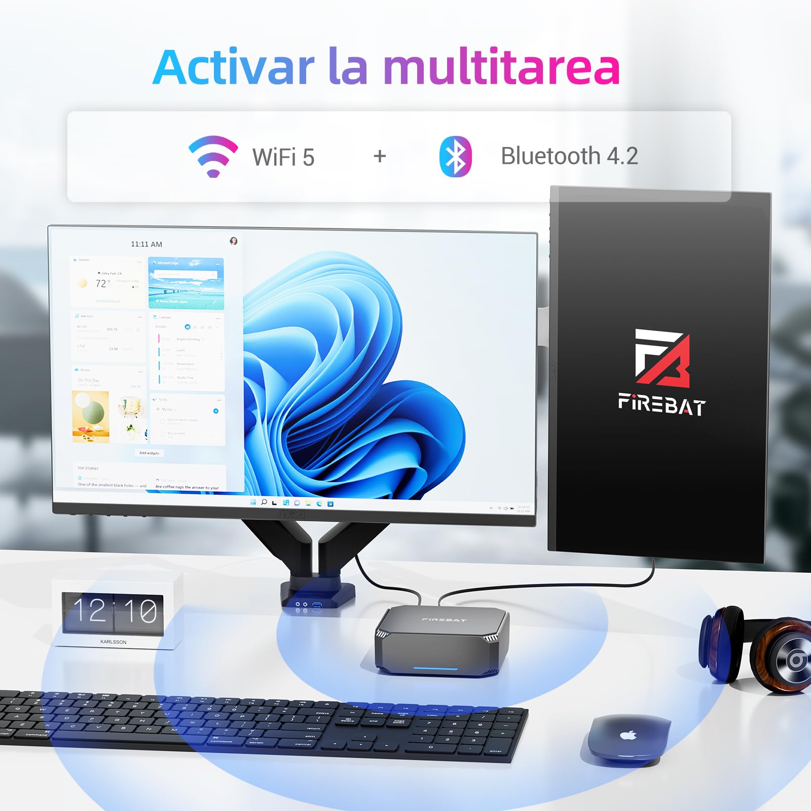 FIREBAT Mini PC, SSD/HDD de 2.5'' expandible, 16GB de RAM, SSD M.2