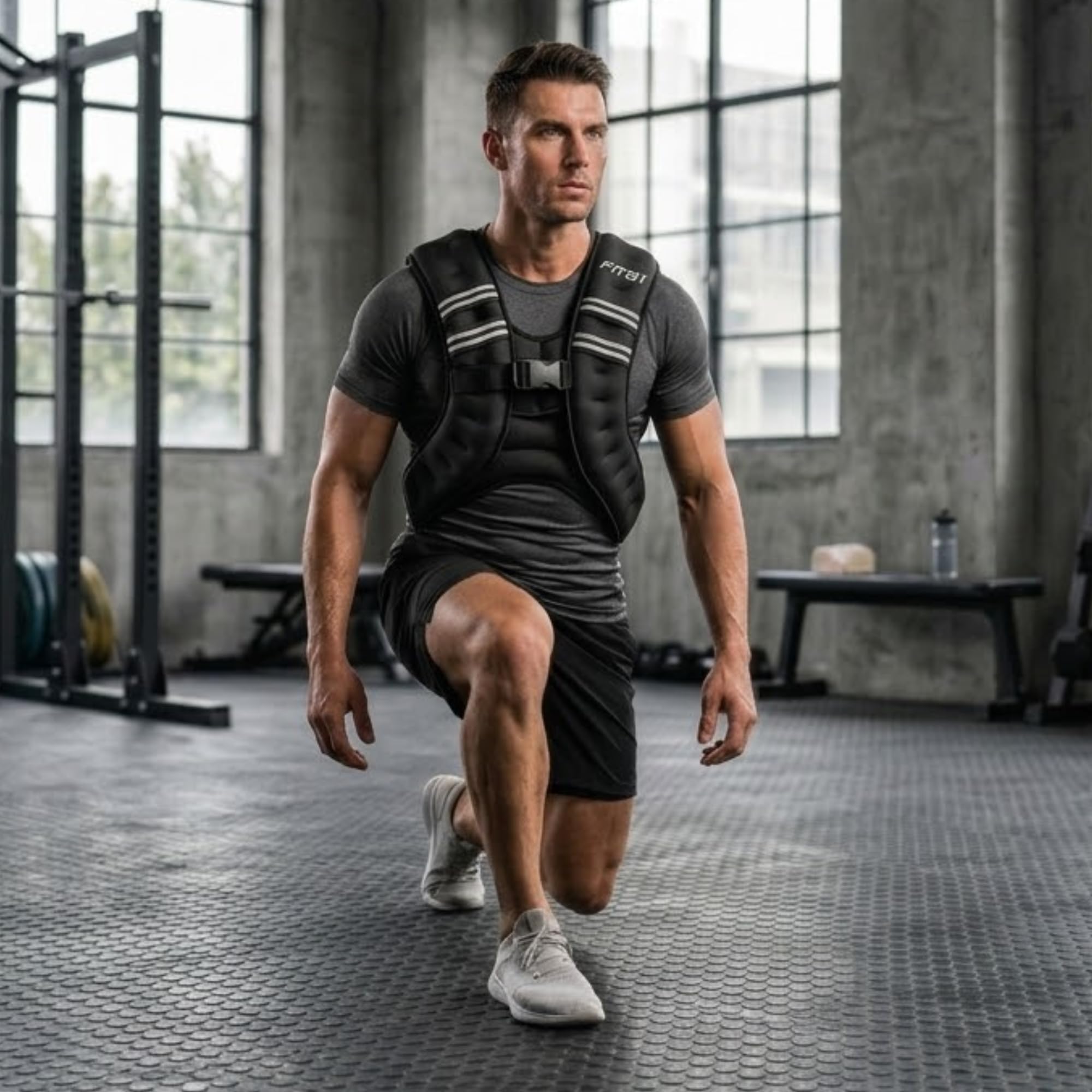 Gewichtsweste 10kg Herren Damen – Weighted Vest Verstellbar, Atmungsaktiv & Wasserabweisend, Trainingsweste für Krafttraining, Laufen, Crossfit, Calisthenics, Fitness, Schwarz