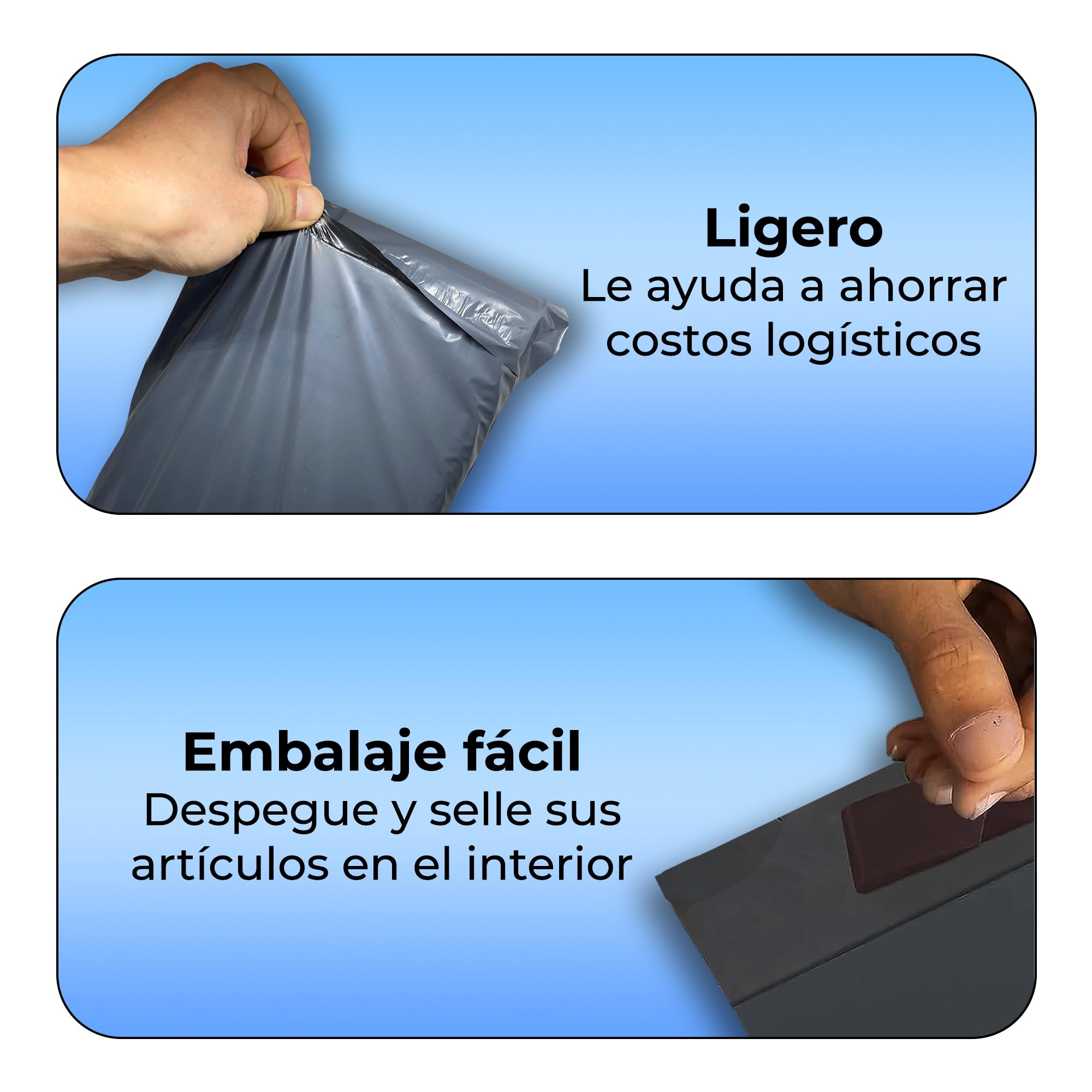 Double Dragon 60 Bolsas de Envío Resellables Plástico Antimanipulación Gris 4 Tamaños