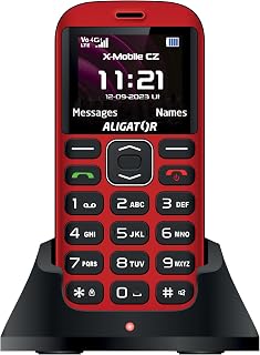 ALIGATOR AZA720RB - Teclado Grande para Personas Mayores con botón SOS y localizador SOS, Pantalla a Color de 1,8 Pulgadas, Dual SIM, Color Rojo y Negro.