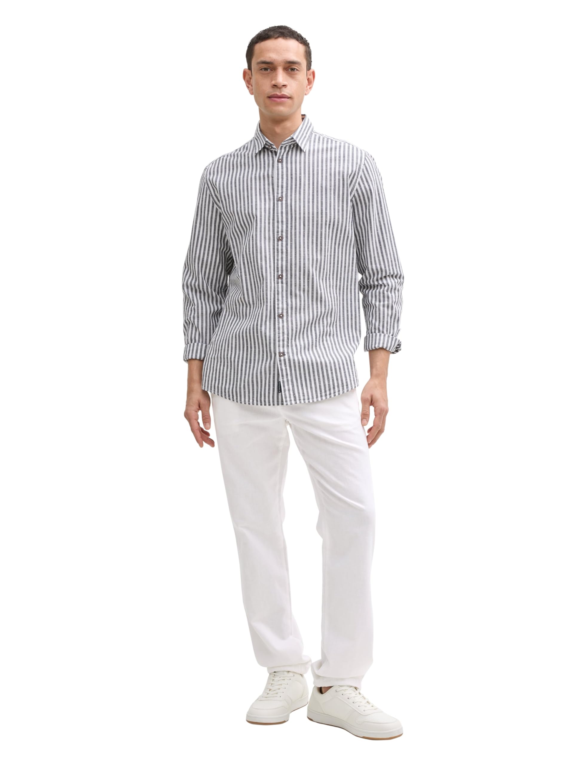 Tom Tailor Herren Chino Hose mit Leinenanteil
