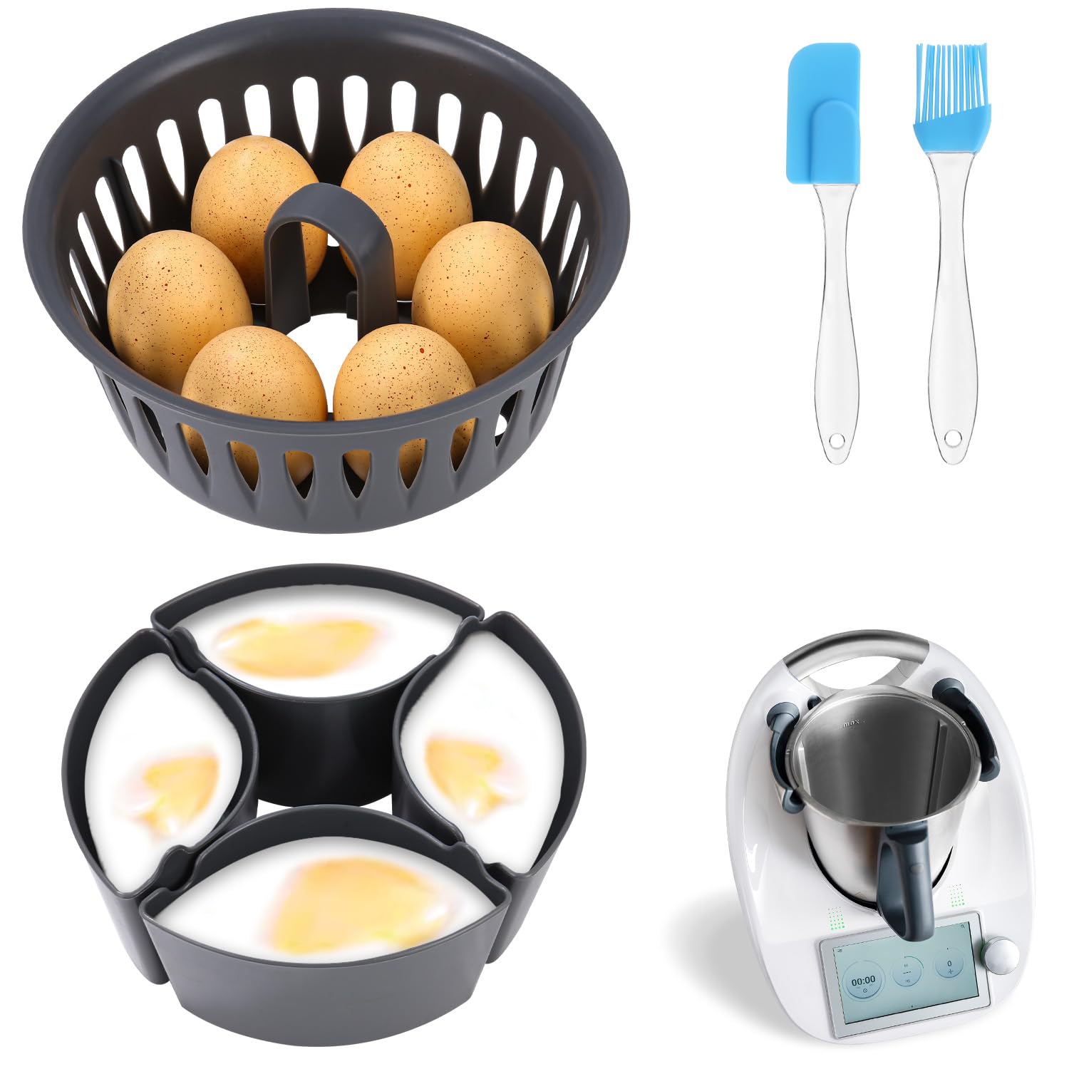 Amazon.de: Eierkocher und Pochierte Eier Form fr Thermomix Zubehr,  Kompatibel mit Thermomix TM6 TM7 TM31 Zubehr, BPA-Frei, fr 4 Pochierte  Eier und 6 Gekochte Eier, Multifunktionales Kchenzubehr fr Brunch