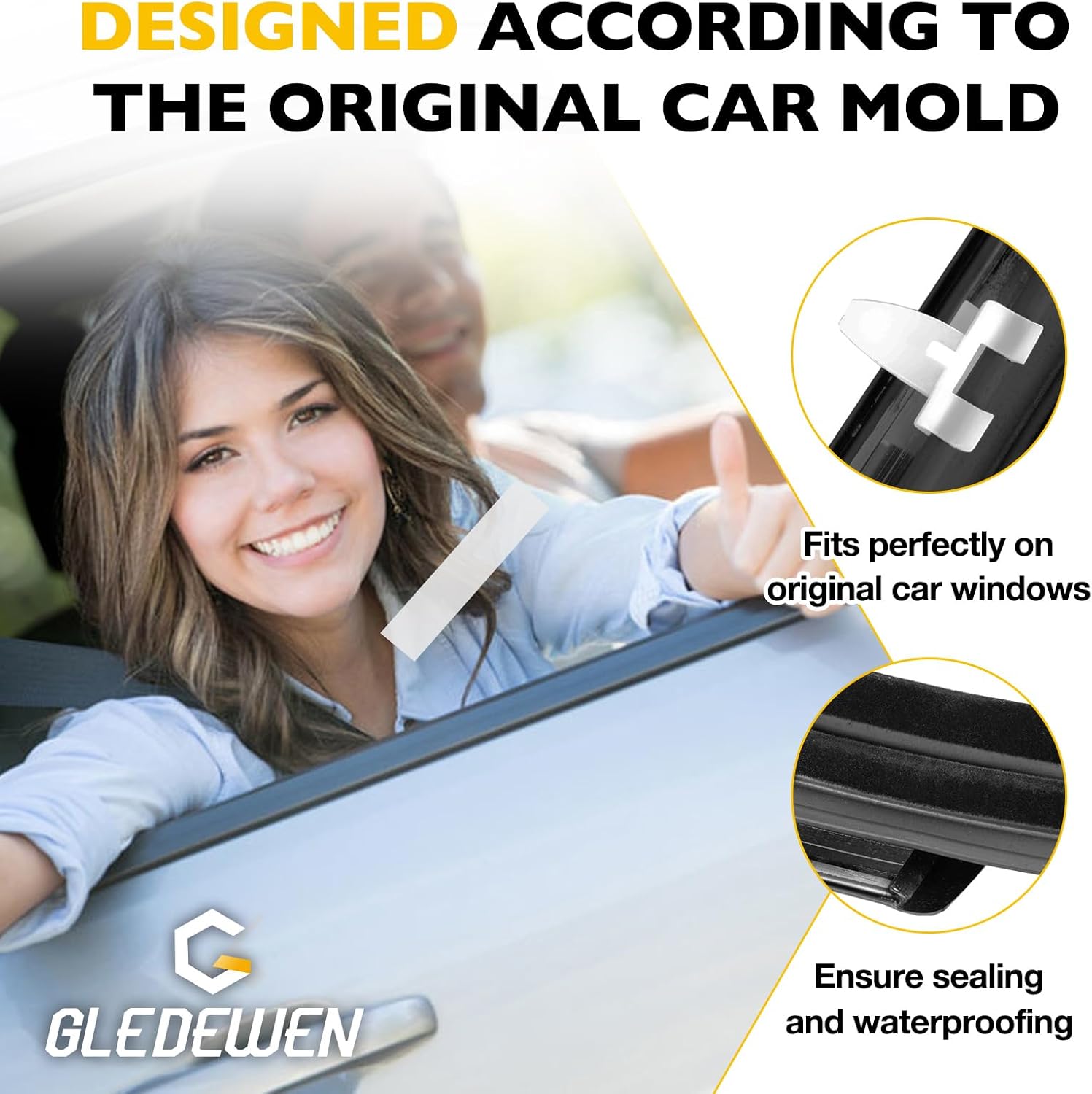 Window Molding Weatherstrip Trim Seal Belt Set Compatible with Toyota Tundra 2000-2006, Front & Rear Door Window Weather Stripping Replaces#75710-0C010 75720-0C010 75730-0C022 75740-0C022 (4PCS)