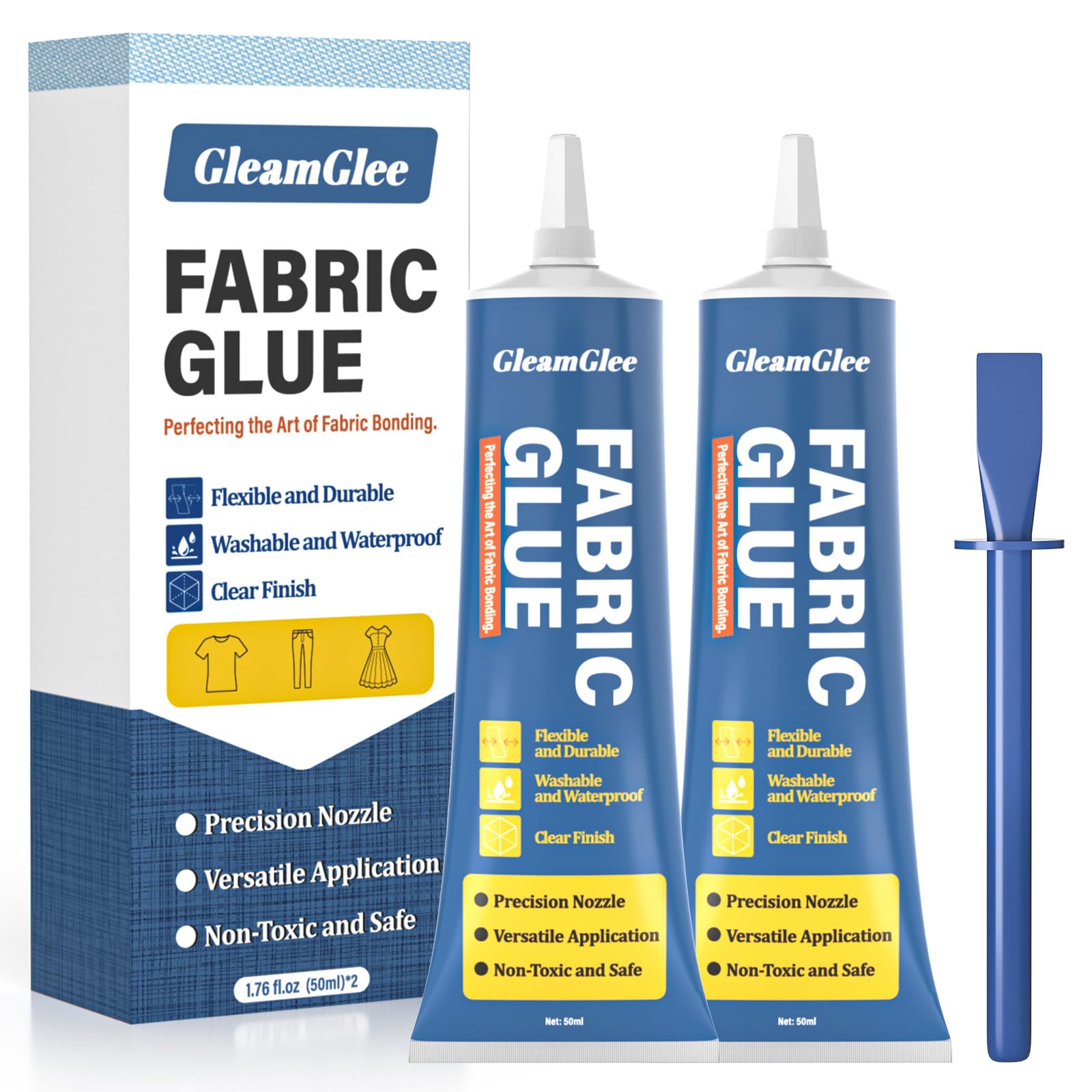Nayrmaer Colla per tessuti, 60 ml, impermeabile, trasparente, per vestiti, materiali, tessuti, tappezzeria e feltro