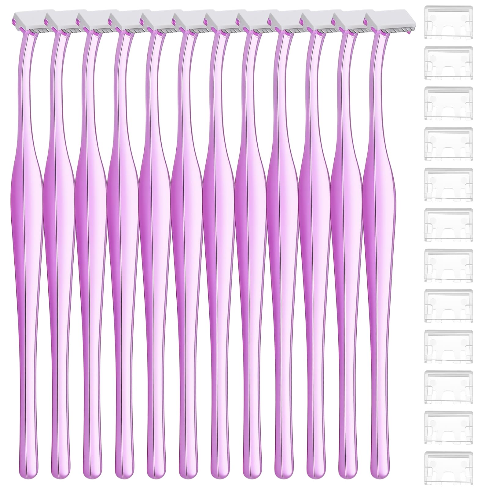 12 PCS Small Eyebrow Razors, T Shape Facial Razor Microblades Facial Hair Removal Eye Brow Razors with Protective Cover Mini Face Shavers for Peach Fuzz and Fine Hair