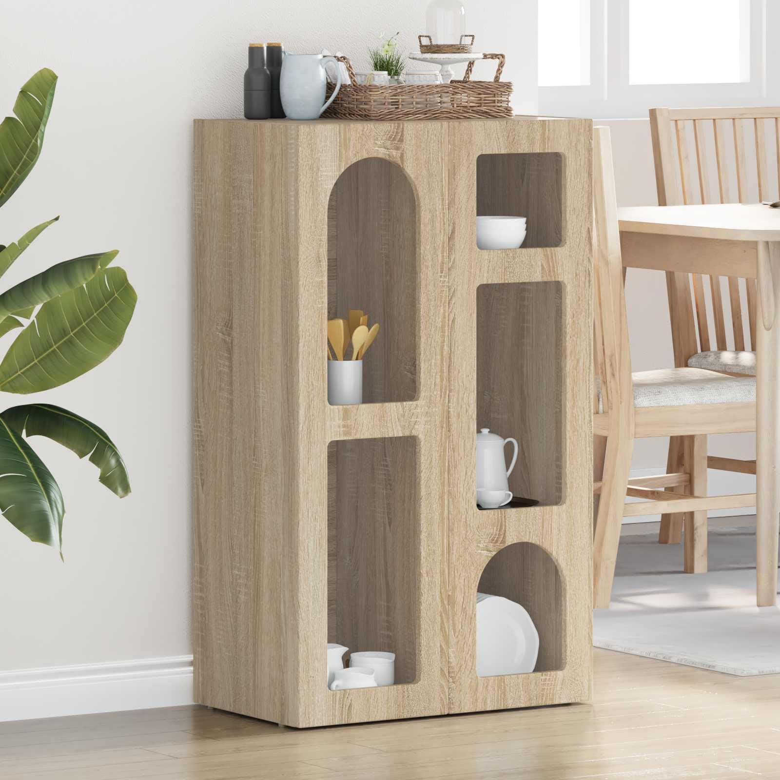 Meuble de rangement 59 cm chêne Sonoma pour optimiser votre cuisine