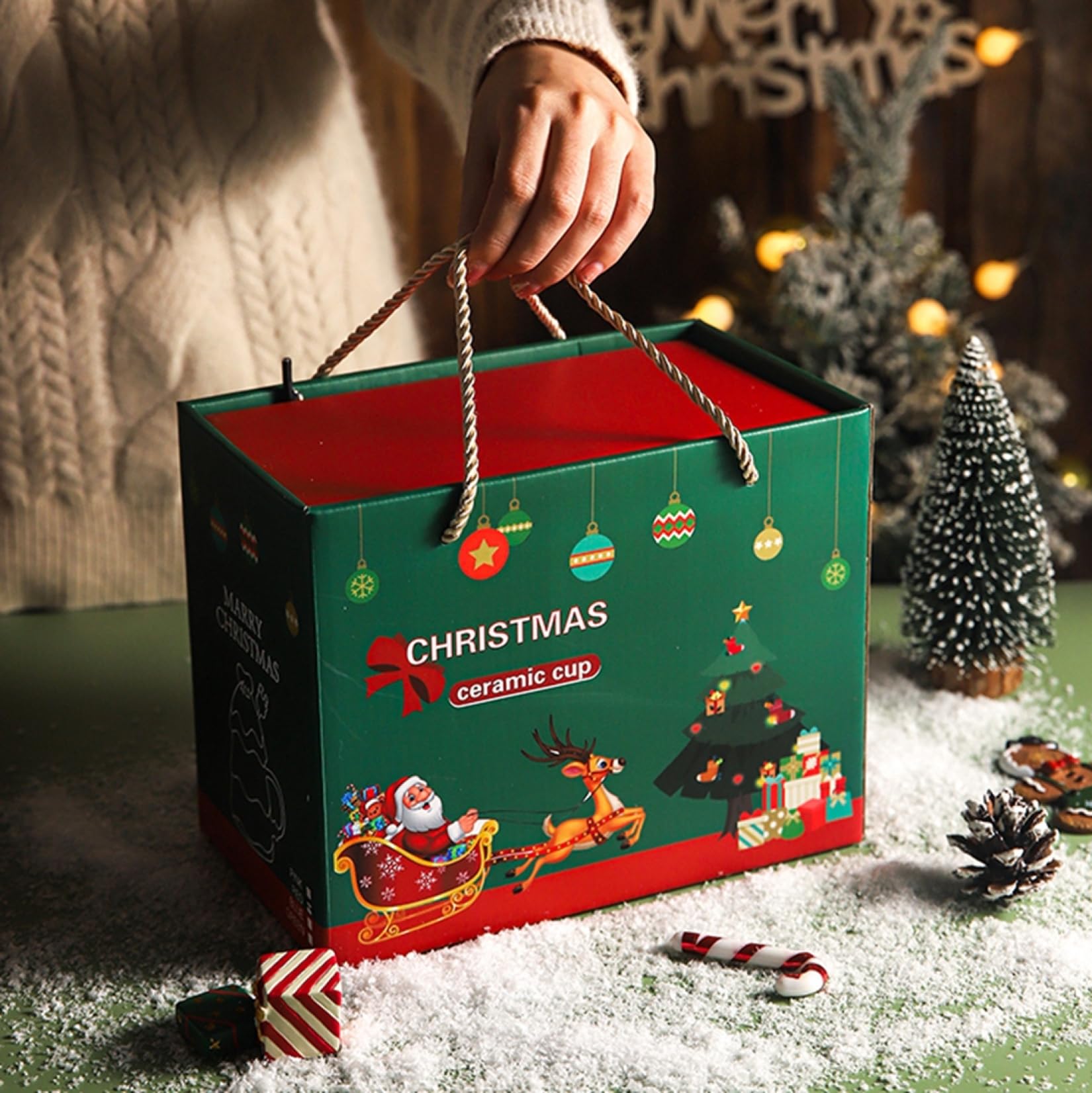 Amazon.co.jp: クリスマスツリー マグカップ セラミックカップ