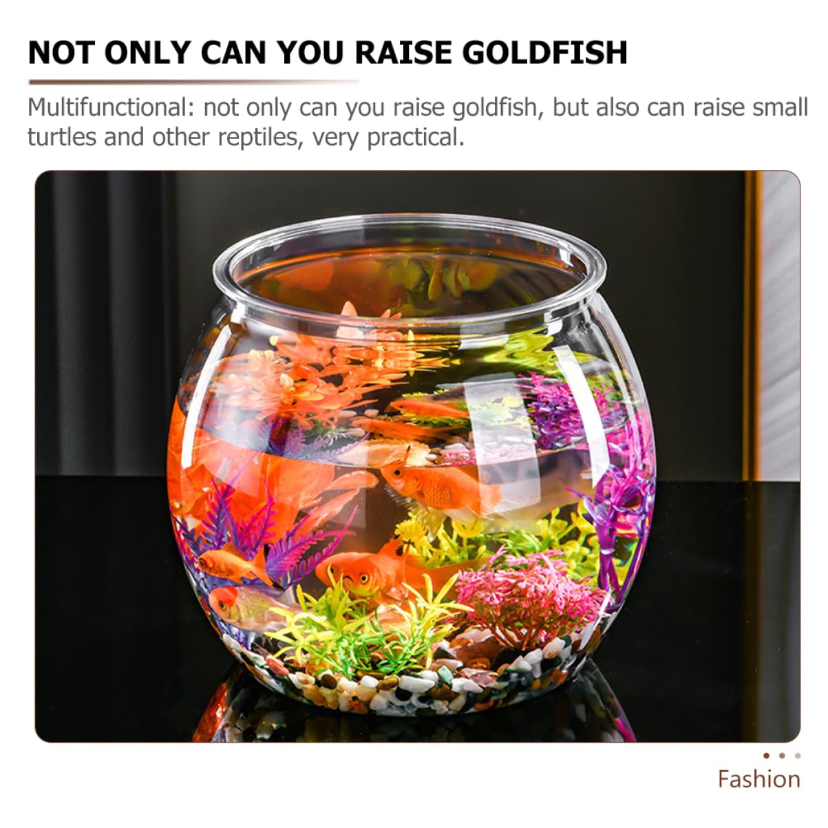 FRCOLOR Boccia per Trasparente Rotondo Piccolo per Betta e Multifunzionale per Tartarughe e Rettili Facile Resistente Urti Decorazione e Ufficio