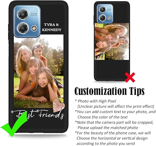 Vista 70 de Funda personalizada para Motorola Moto G Stylus 2021 con nombre de foto, texto y foto, GStylus personalizado -21 funda suave y fina (negro) de 6.8