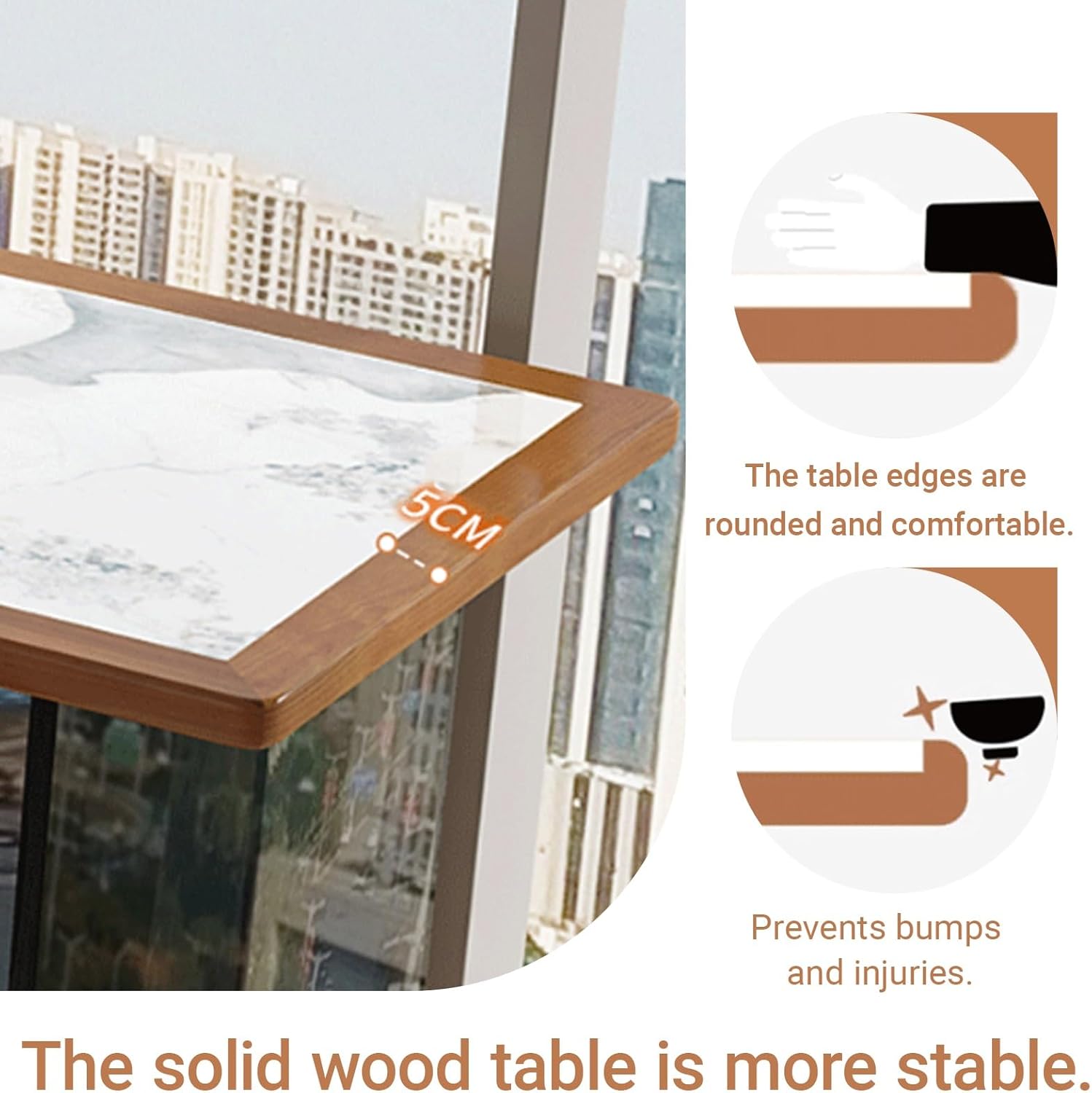 Modern Ash Wood High Bar Table with Acrylic Legs, Long Kitchen Breakfast Table, Slate Top Console for Balcony, 200x45x105cm (78.9x17.7x41.3in), No Stools Included