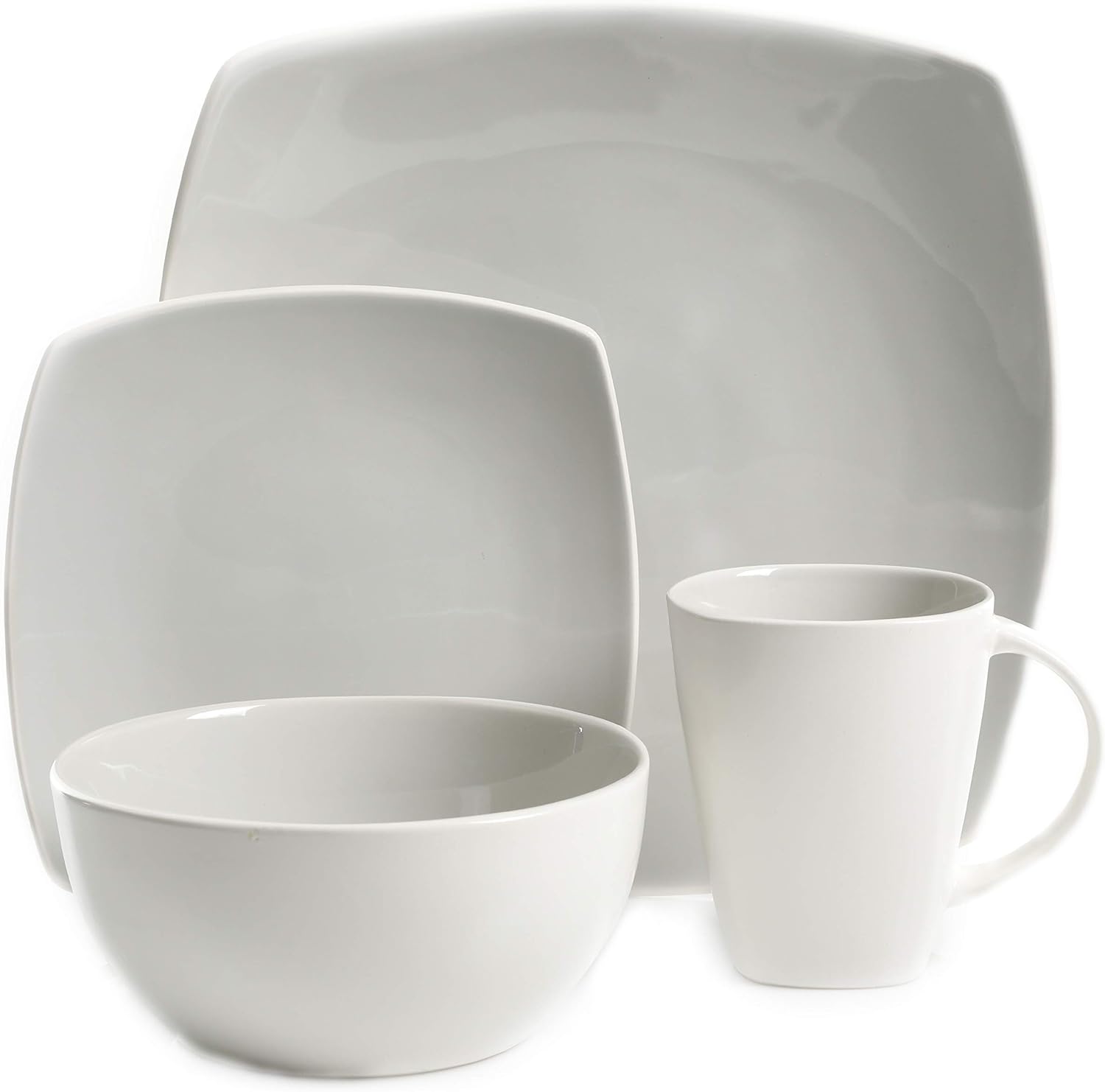Buy 1 get 1 Gibson Elite Soho Lounge Bright Square Dinnerware Set, Service for 4 (16pc), Shell White Black Friday 🔥 Gibson Elite Soho Lounge Bright Square Dinnerware Set, Service for 4 (16pc), Shell White