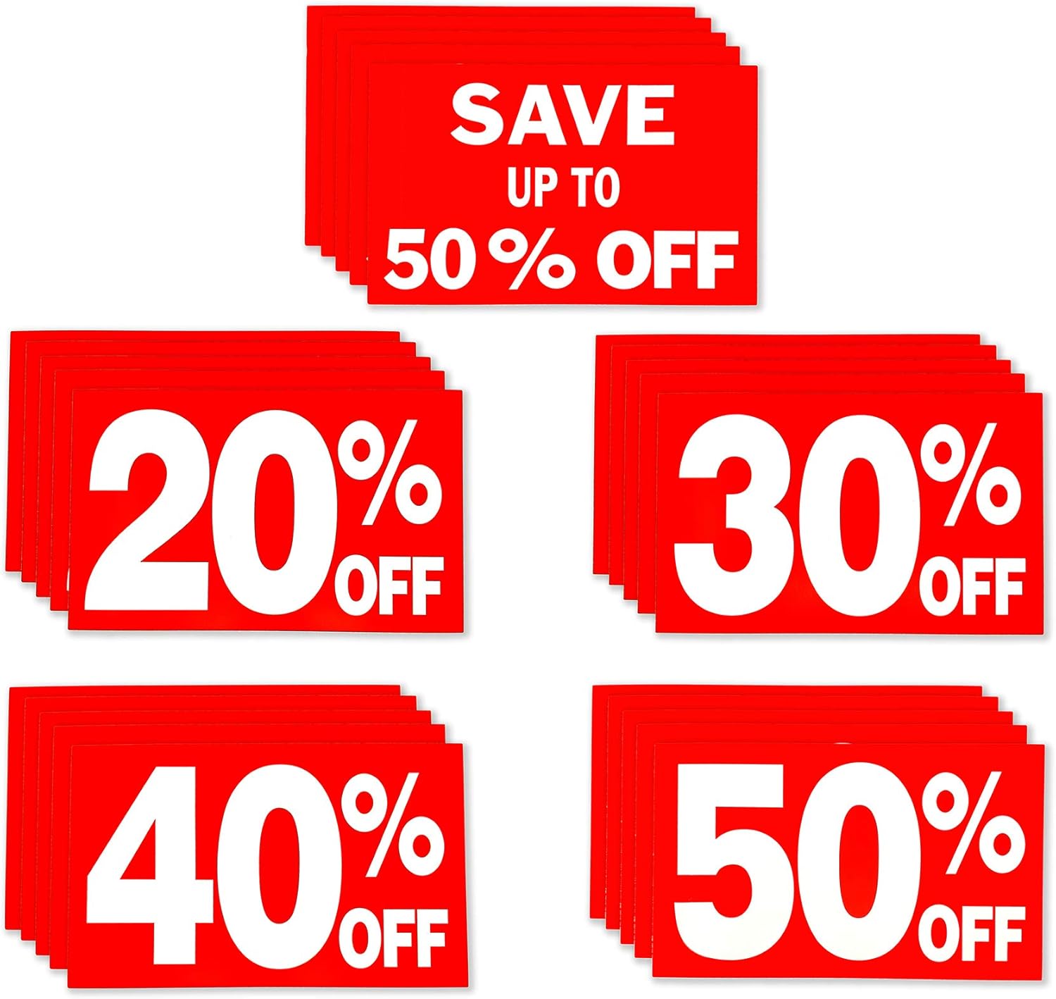 Amazon.com : Up to 50% Percent Off Sign Bundle Pack, 7" x 11": 20%, 30% ...