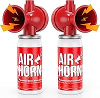 Nicehill 2-Pack 122dB Air Horns: Loud Handheld Safety Horn for Boating Emergencies, Marine Signaling & Sporting Events - Battery-Free, 1.4oz