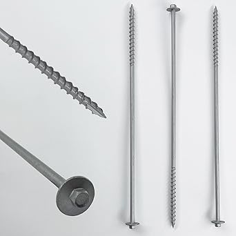 BRAUNY BOY - #12 x 8?- Extra Long Structural Lag Heavy Duty Construction Wood Screw Galvanized Corrosion Resistant Coating Exterior Timber, Landscape - Easy Flange HEX Head Drive - 8 in - Qty (100)