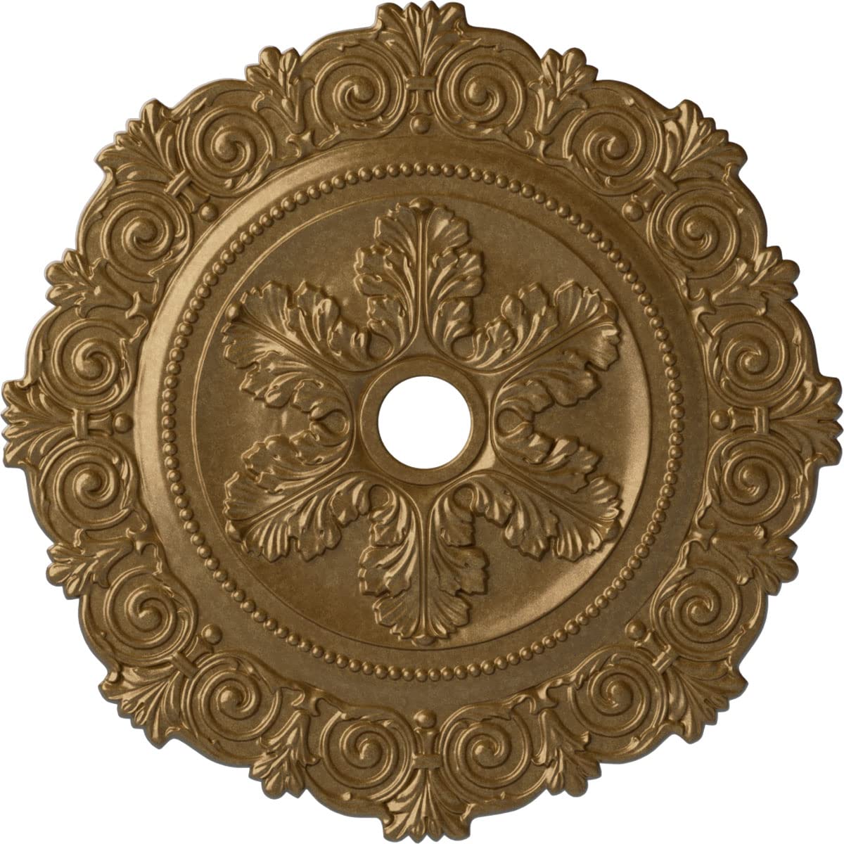 Médaillon de plafond défilement 33cm cuivre antique doré pour auvent 3.6 pouces Cm33scacs